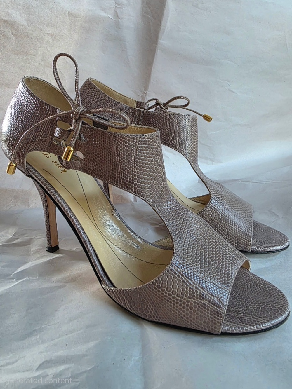 Lizard print leather heels